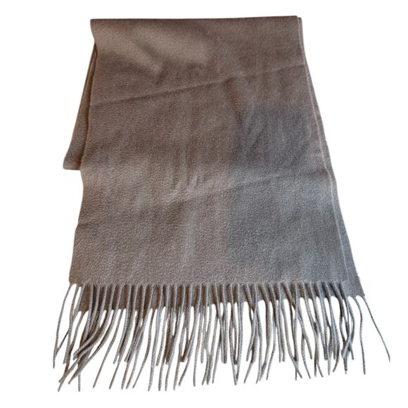 Tess Loriani Milano Fringed Baby Cashmere Scarf Gray - Picture 1 of 5